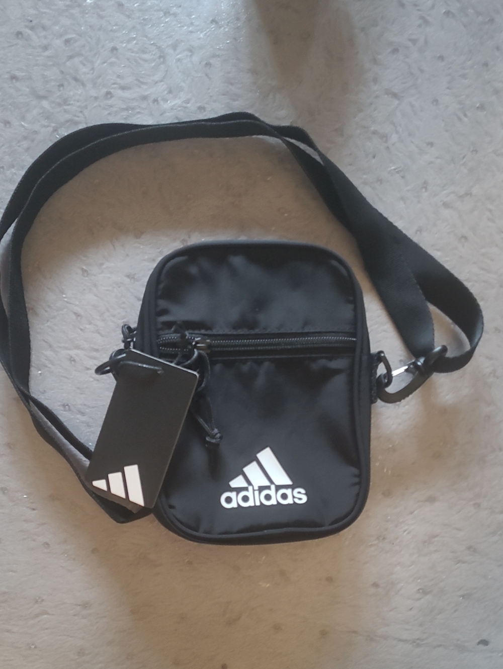 adidas Black Small Crossbody Shoulder Bag with White Logo